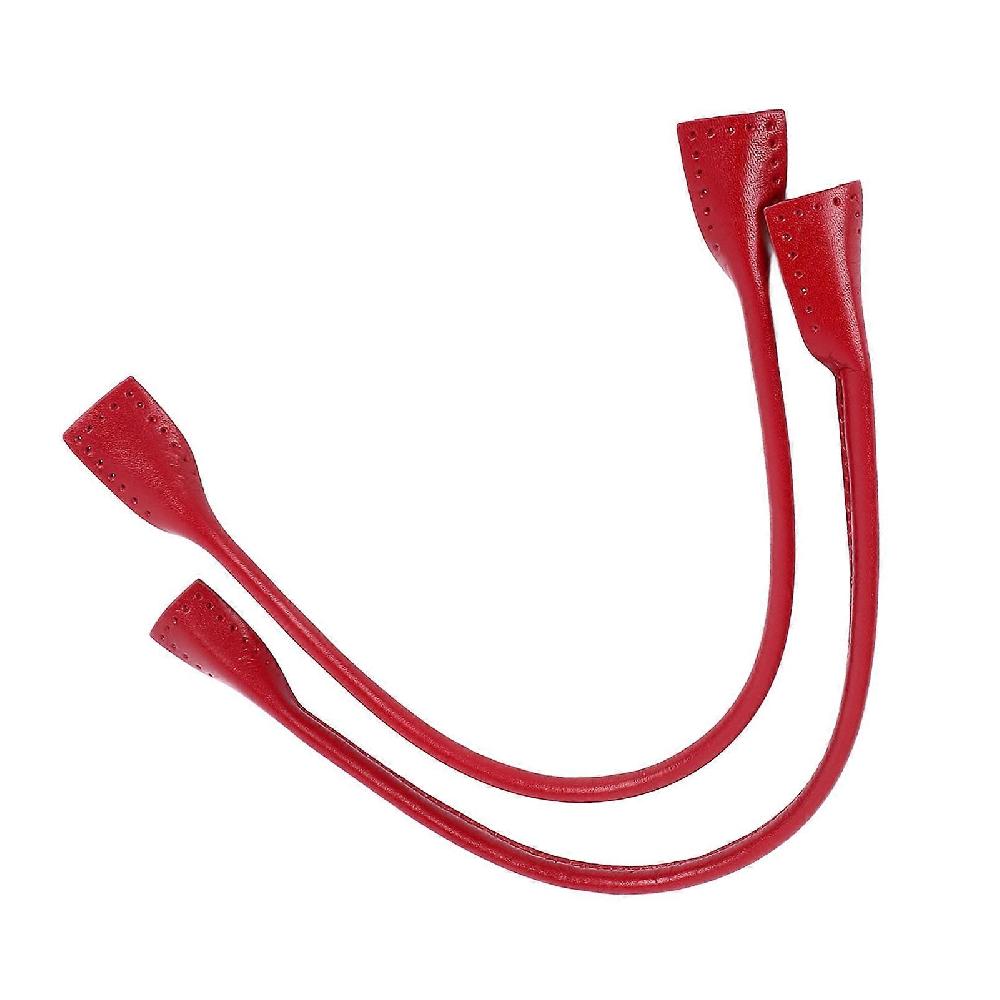 Leather DIY Bag Handles Replacement for Handbag Briefcases Shoulder Bags 1 Pair Red Cowhide In Saldo