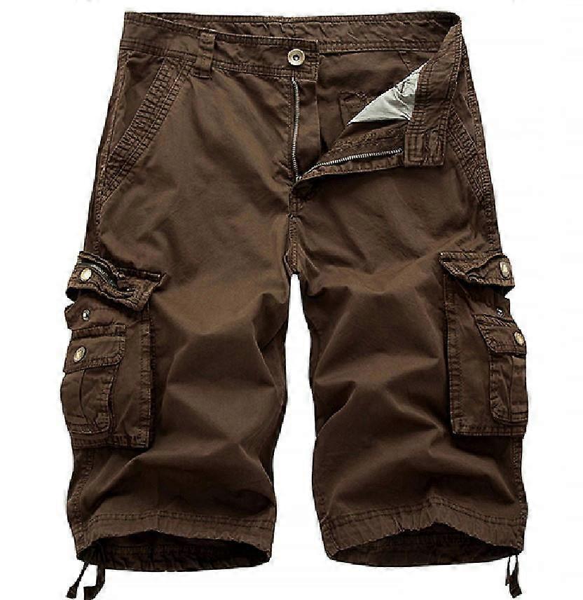 Men's Cargo Shorts Relaxed Fit Multi-Pocket Outdoor Cotton Shorts -coffee Offerta natalizia