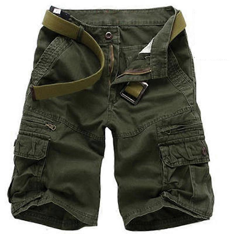 Men's Lightweight Multi Pocket Casual Outdoor Cargo Shorts with Zipper Pockets No Belt-Military Green Offerta Pasqua