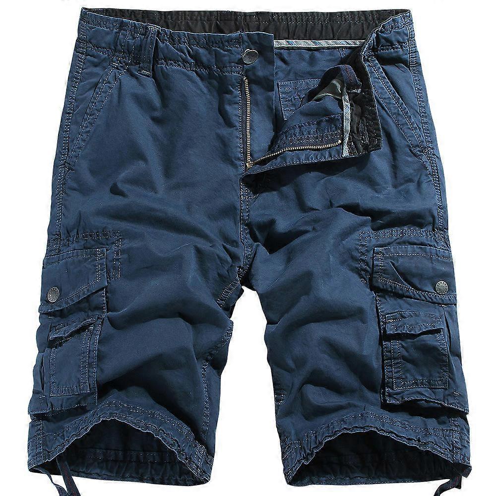Mens Cargo Shorts Cotton Relaxed Fit Short with Multi Pockets-Borland Offerta Giorno del Papà