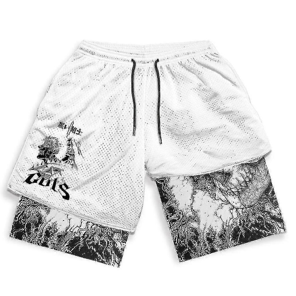 Anime Gym Shorts Uomo Donne Berserk Manga 3d Print 2 In 1 Performance Shorts Workout Summer Quick Dry Compressionpantaloni corti Nuovi prodotti