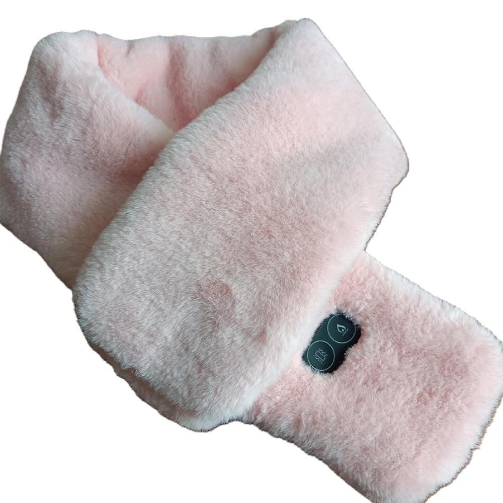 Heated Scarf Rechargeable Comfortable Faux Rabbit Fur Women Message USB Plug Neckerchief for Winter Only for today