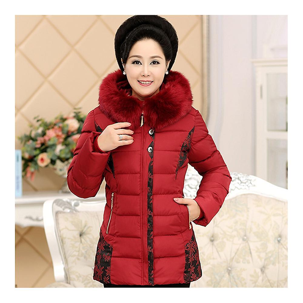 Media e vecchiaia Donna inverno mamma abbigliamento medio lungo cappotto di cotone Trasporto libero internazionale