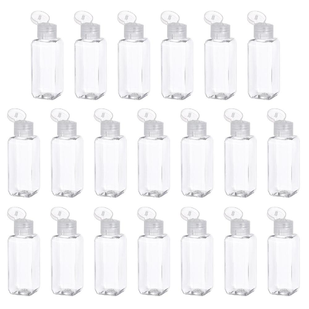 20Pcs 50ml Portable Travel Bottle Clear Plastic Empty Refillable Reusable Bottle Transparent color Qualità