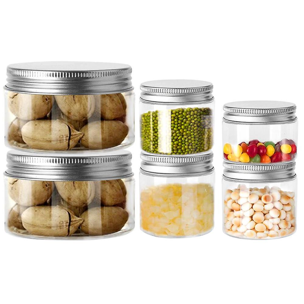 30ml-150ml Aluminum Container Clear Canister Transparent Travel Bottle Pot Lip Balm Cap Round Wide Mouth Plastic Storage Jars Novità