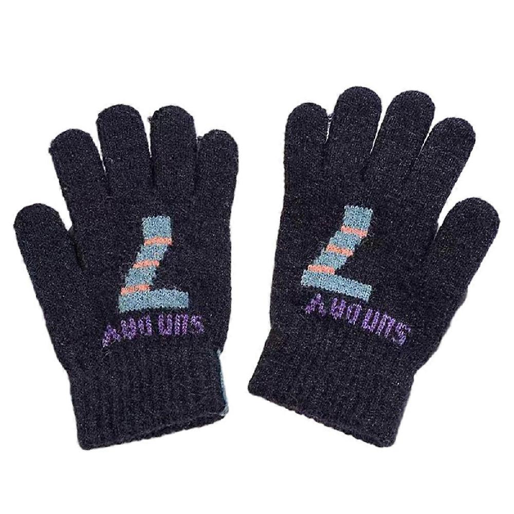 Winter cartoon five-finger gloves boys knit plush primary school girls cute warm children's gloves Offerta Anniversario