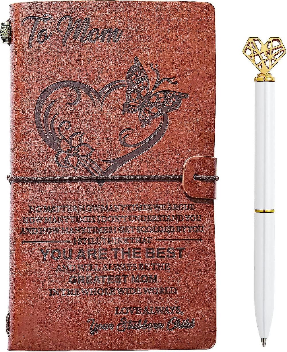 To My Mom Leather Journal Set With Penwriting Journal Personal Diary Refillable Travel Notebooks Mother's Day Gifts Anniversary Birthday Thanksgiving Grandi sconti
