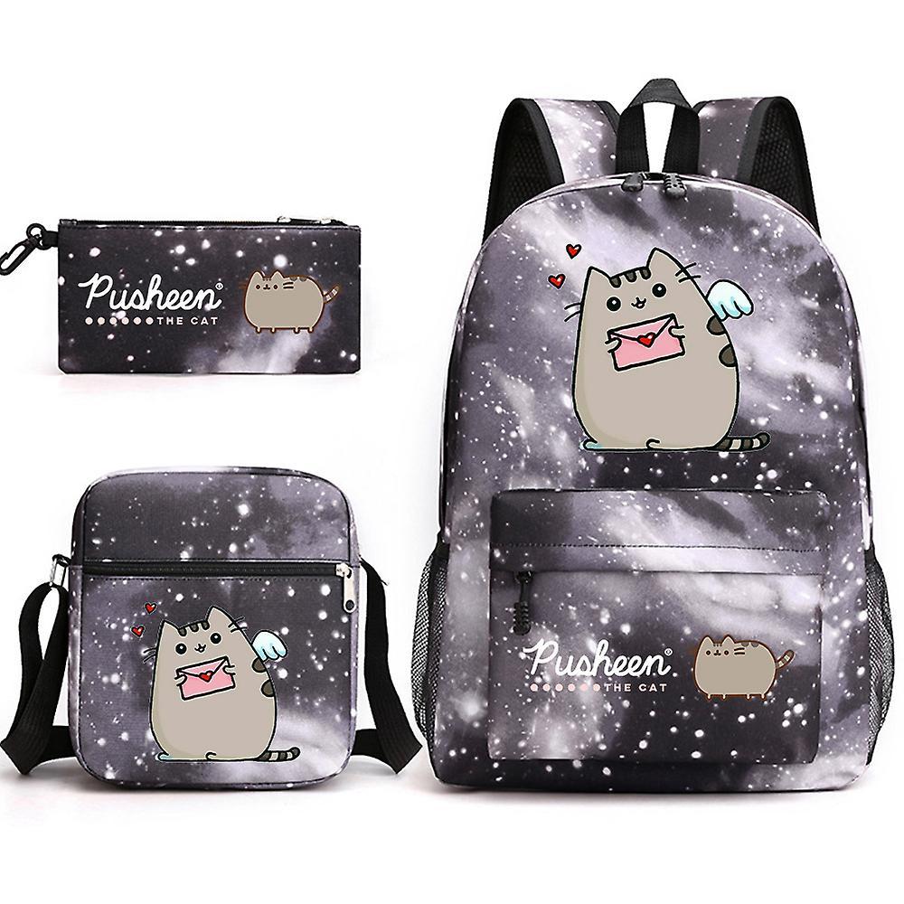 Pusheen School Bag Zaino Astuccio Borsa a tracolla Set di tre pezzi _08 Fino al 60% di sconto