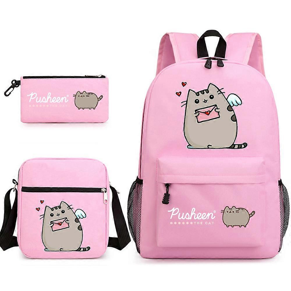 Pusheen School Bag Zaino Astuccio Borsa a tracolla Set di tre pezzi _05 Fino al 55% di sconto