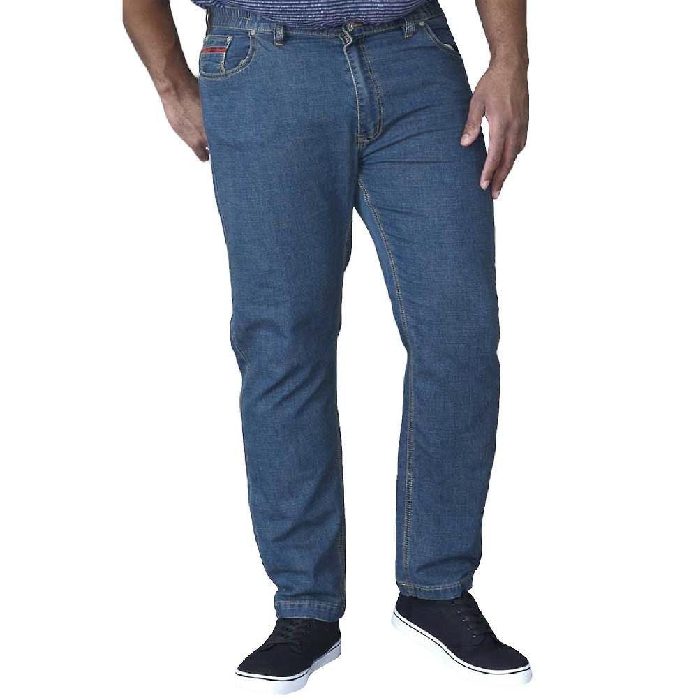 Duke D555 Mens Bailey Big Tall King Size Stretch Elasticated Waist Jeans - Blu Saldi Di Fabbrica