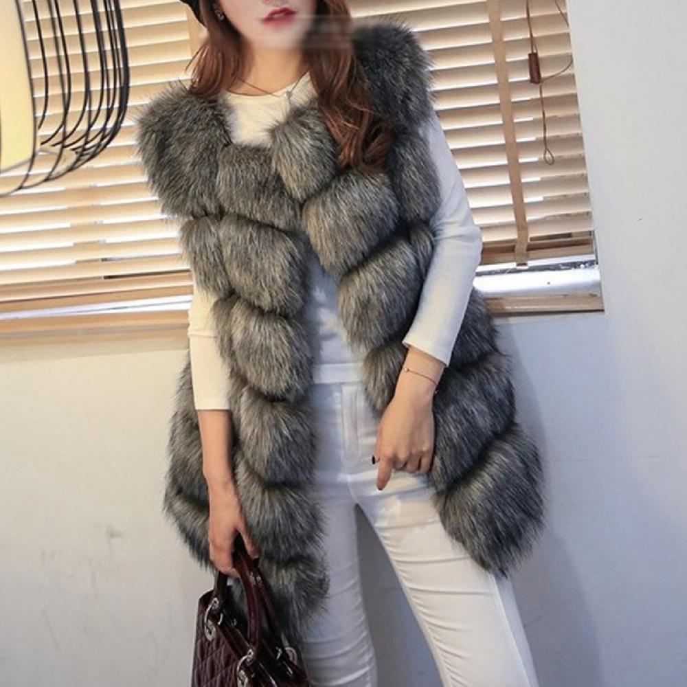 Donna Pelliccia sintetica Gilet Gilet Body Warmer Giacche senza maniche Cappotti Offerta natalizia