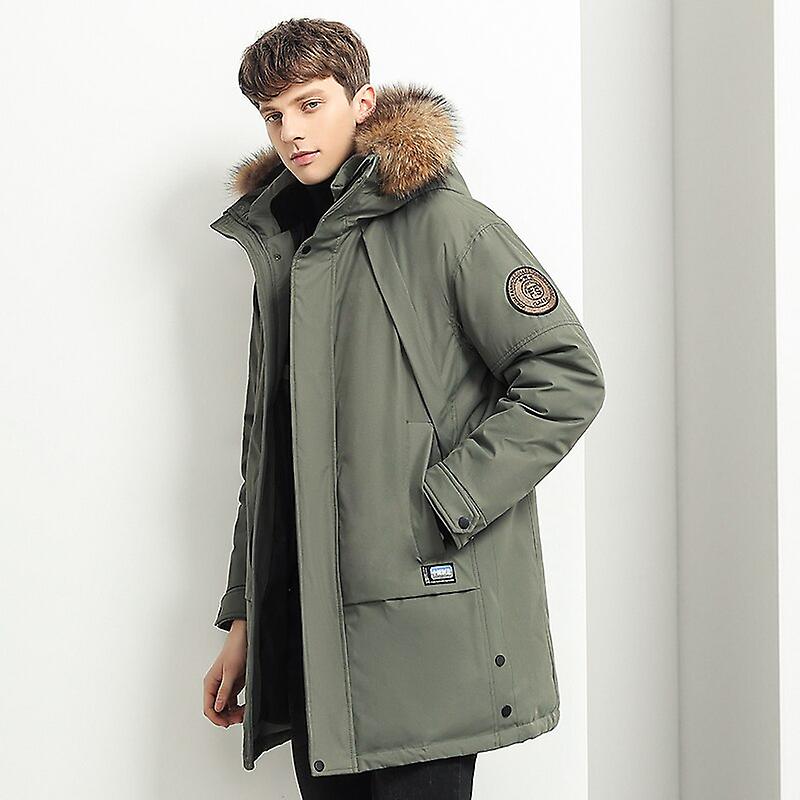 Uomini Inverno Casual Classic Pelliccia lunga Colletto spesso Parkas Giacca Cappotto Uomo Outwear Tasche con cappuccio Impermeabile Nuovi prodotti