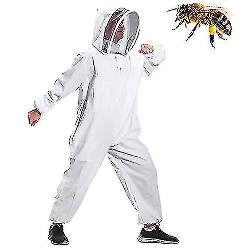 Tuta da apicoltura per (xxl) indumenti con cappuccio di tutto il corpo con velo Cappotto protettivo dell'apicoltore Tuta di cotone con cappuccio Attrezzature anti vespa