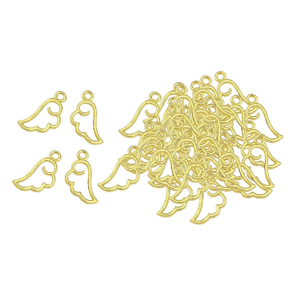 100x Zinc Alloy Wing Charms 9*18mm For Jewelry Making Findings Earring Yellow Latest stili