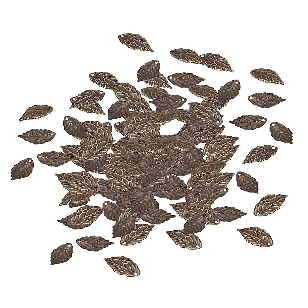 100pcs Leaf Charms Jewelry Findings Diy Necklace Decoration Antique Bronze Promozione temporanea