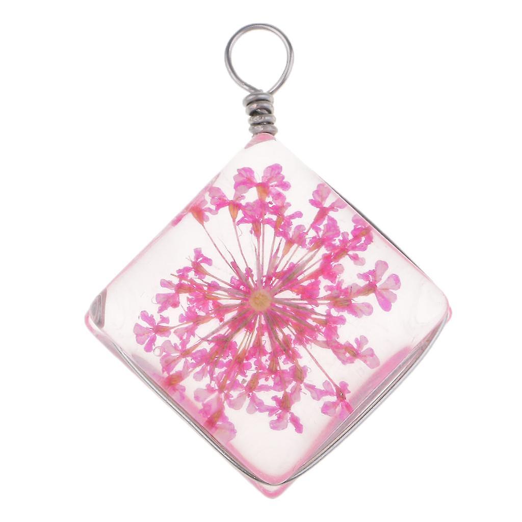 1 Piece Dried Flower Crystal Pendants Glass Pendant Diy Jewelry Dark Blue Esporta salva