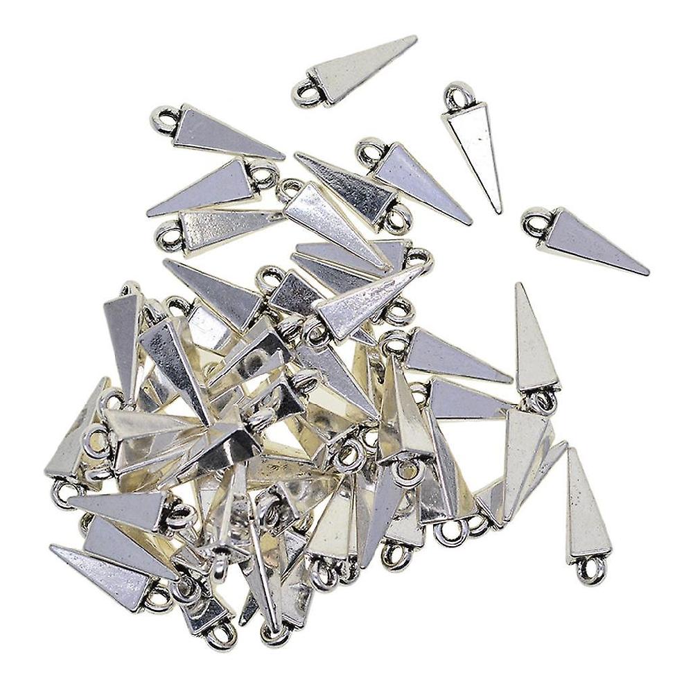50/100pc Tibetan Silver Pyramid Alloy Charms Pendant Jewelry Making 16x7x7mm