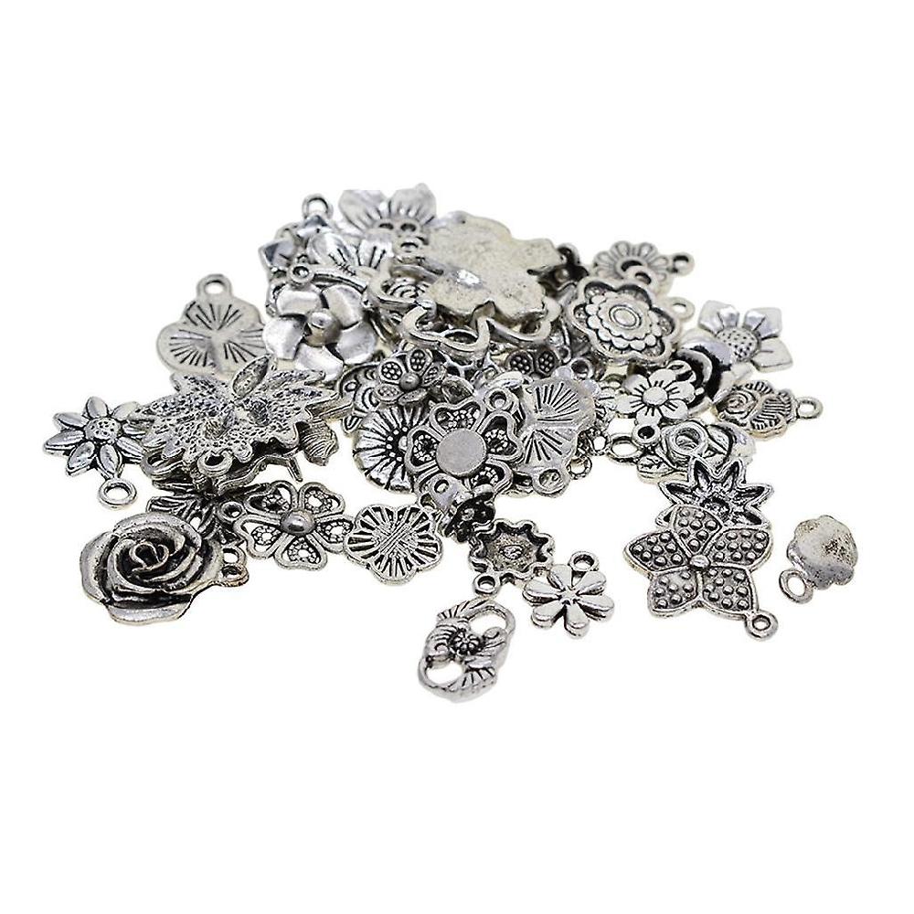 100g/pack Assorted Flower Shape Pendants Charms For Diy Jewelry Making Craft Italy