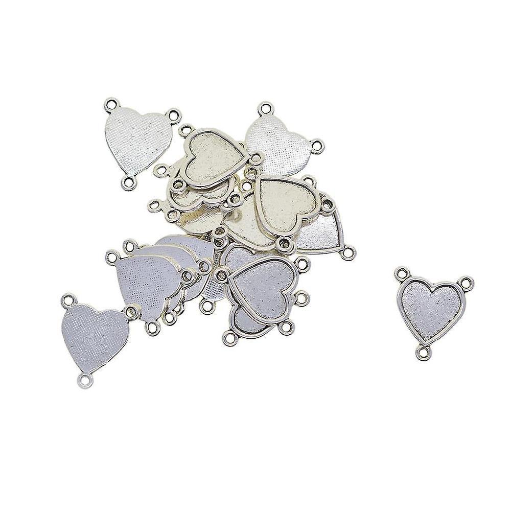 20 Pieces Tibetan Silver Heart Shaped Charms Pendants Diy Necklace Connector Qualità