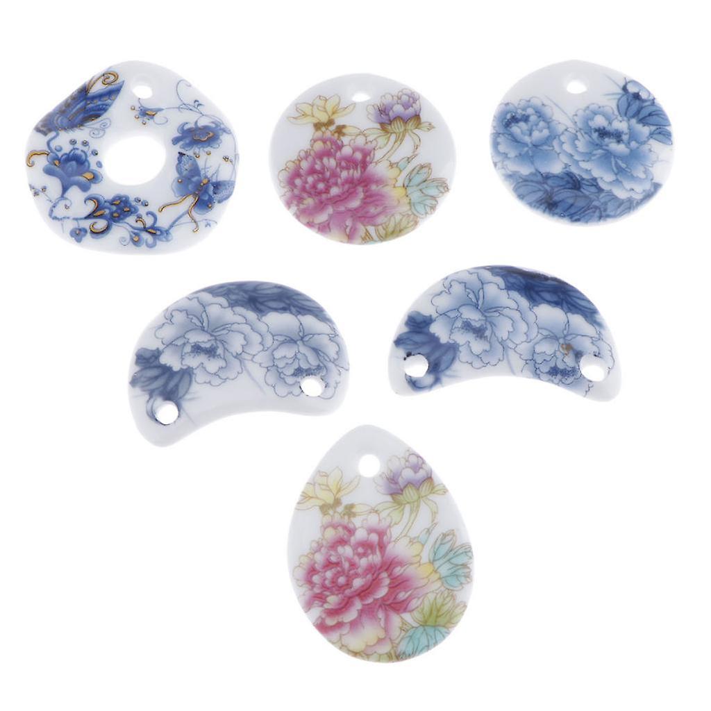 6pcs fiore fantasia ceramica ciondoli ciondoli smaltati gioielli facendo trovare Vendita