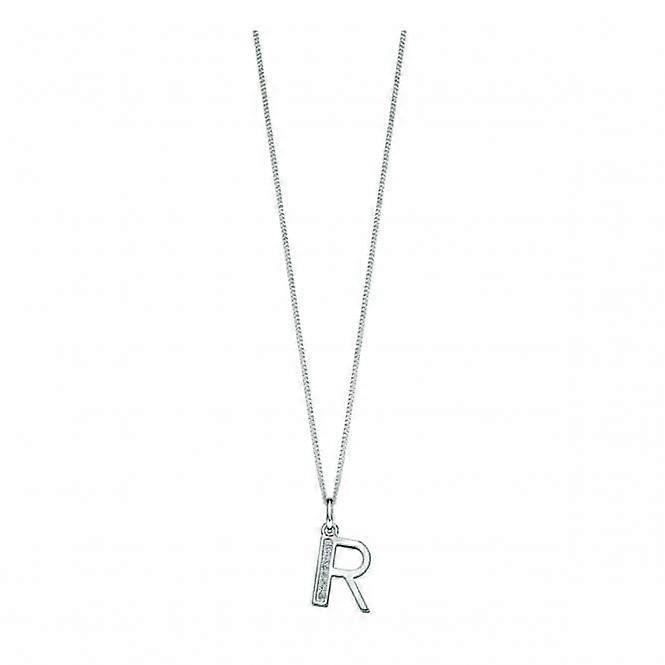 Beginnings Sterling Silver Art Deco Initial R Cubic Zirconia Pendant P4740C Vendite stagionali