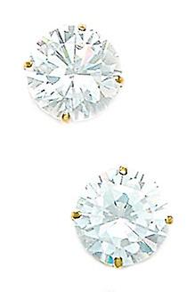 14k Yellow Gold 9mm Round CZ Cubic Zirconia Simulated Diamond Basket Set Earrings - Earring for Women ACQUISTA ORA