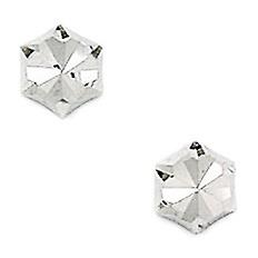 14k White Gold Hexagonal Earrings Measures 7x6mm - Earring for Women Only for today