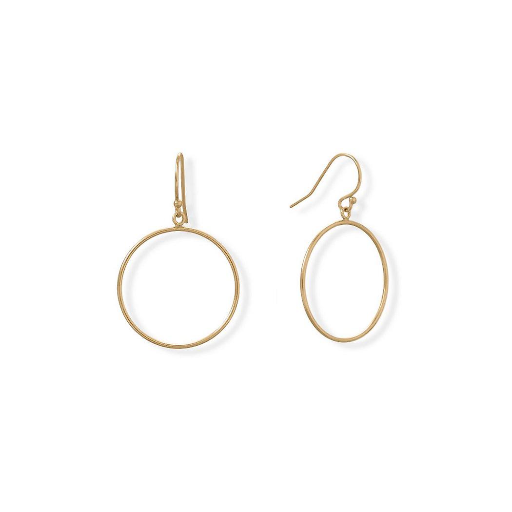 14/20 Gold Filled 25mm Circle Earrings French Wire 25mm Drops Hanging Length is 43mm - Earring for Women