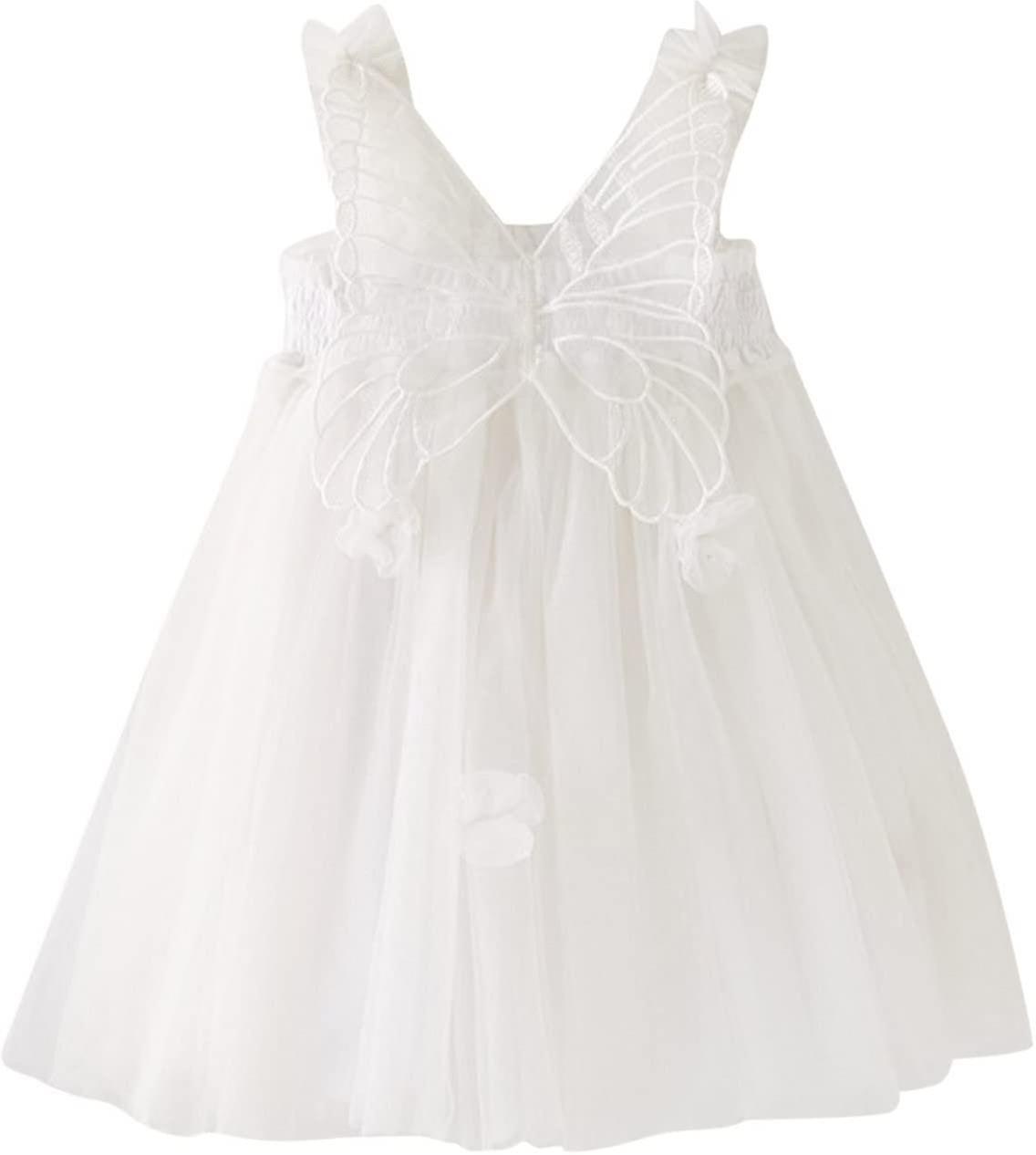 Toddler Baby Girls Sleeveless Butterfly Wing Dresses Fairy Tulle Dress Bambini Dance Party Princess Dresses Promozione