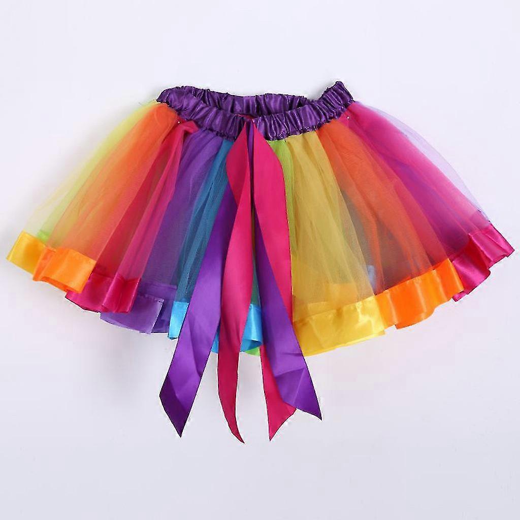 Mother Daughter Girl Women Rainbow Skirt Adult Kids Tutu Dancing Ballet Skirt Multicolour Petticoat Tulle Skirts 2022 New Affare Del Giorno