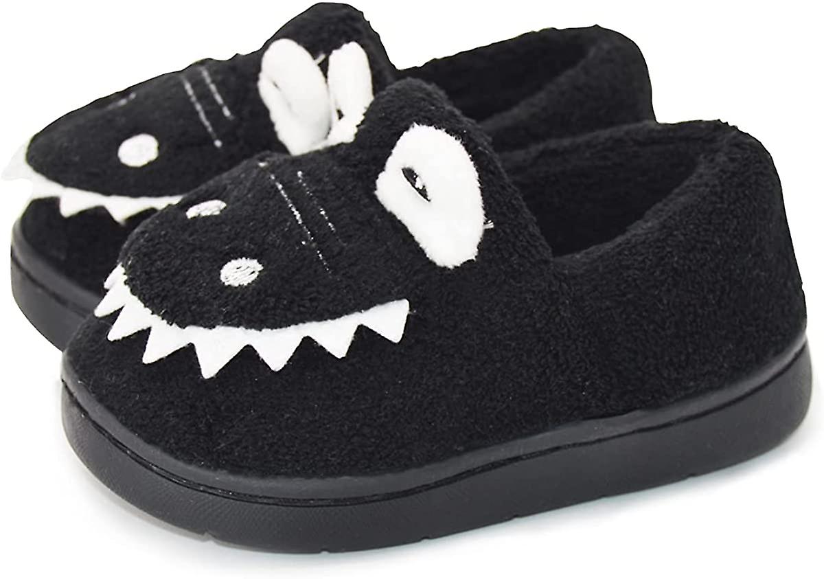 Baby Toddler Boys Girls House Slipper Non Skid Fuzzy Cartoon Dinosaur Kids Indoor Bedroom Shoes Offerta Giorno del Papà
