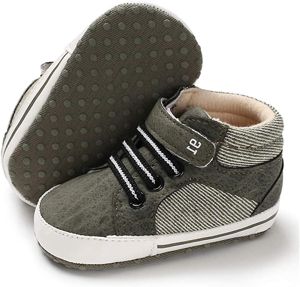 Baby Boys Girls Shoes High Top Ankle Boots Pu Leather Lace Up Antislip Infant Toddler Sneaker First Walker Crib Shoes 3-18 mesi Prezzo basso