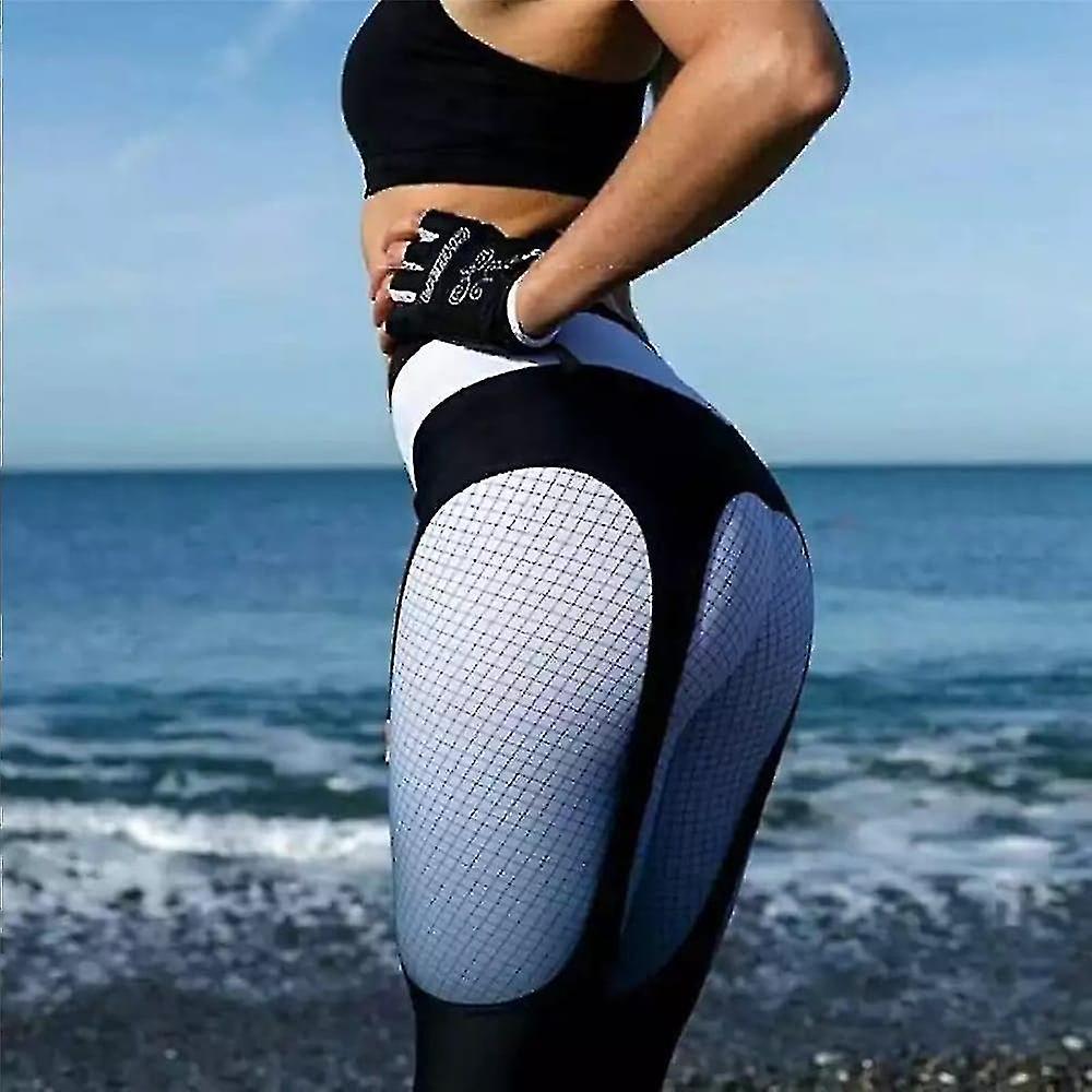 Women's Yoga Leggings Tummy Control Butt Lift High Waist Yoga Fitness Gym Workout Cropped Leggings Bottoms Color Block White Red Sports Activewear Hig Black Friday Prezzi