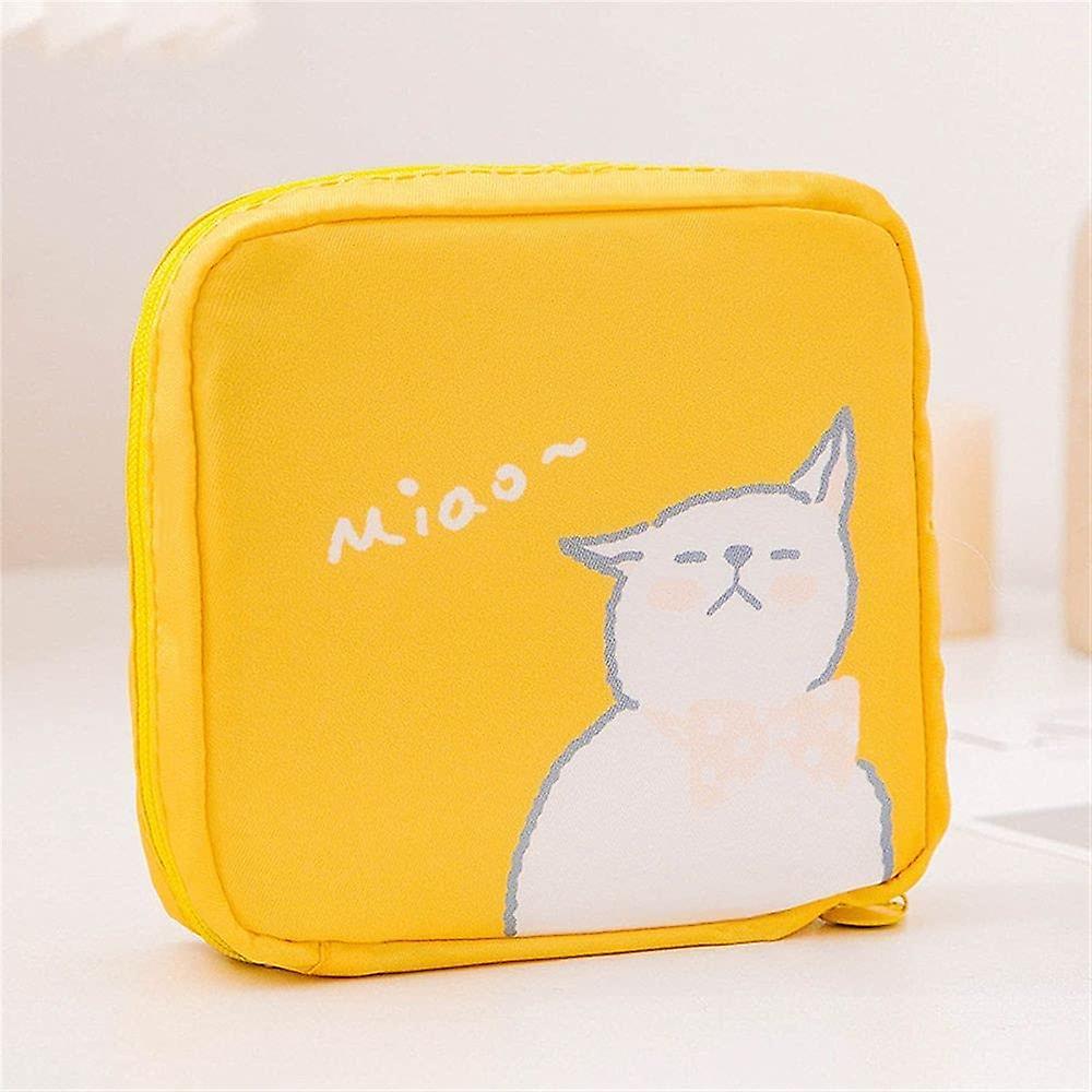 Women Girls Travel Kawaii Makeup Bag Sanitary Pads Bag Napkin Pouch Cosmetic Bags Coin Purse(yellow) Prezzo Ridotto