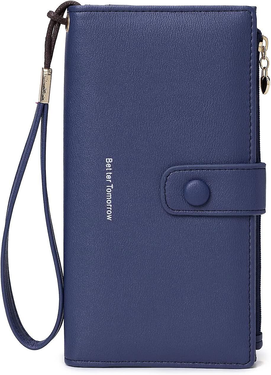 Womens Rfid Blocking Wallet Touch Screen Pu Leather Bifold Multi Card Holder Zipper Pocket Purse Convenienza