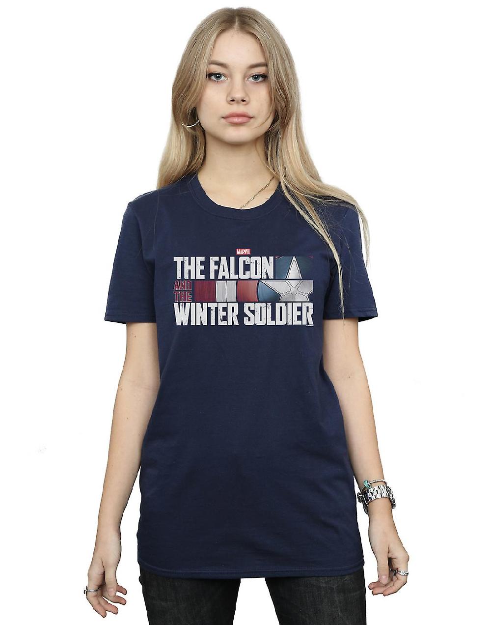 T-shirt Marvel Women's The Falcon and The Winter Soldier Logo Boyfriend Fit Black Friday