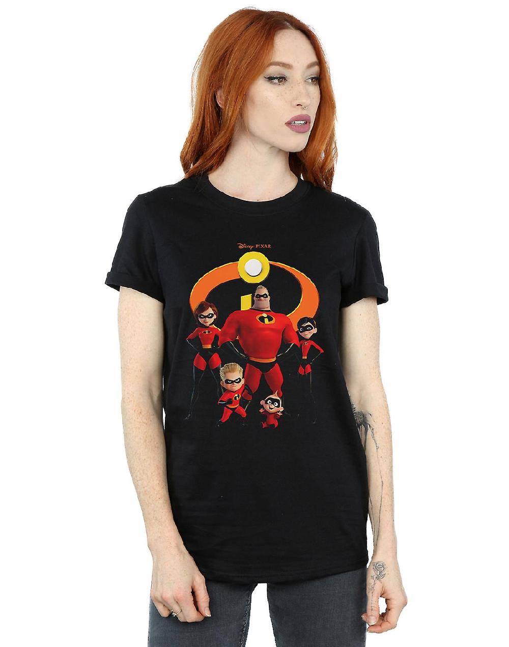 Disney Women's Incredibles 2 Group Logo Fidanzato Fit T-Shirt Offerta San Valentino