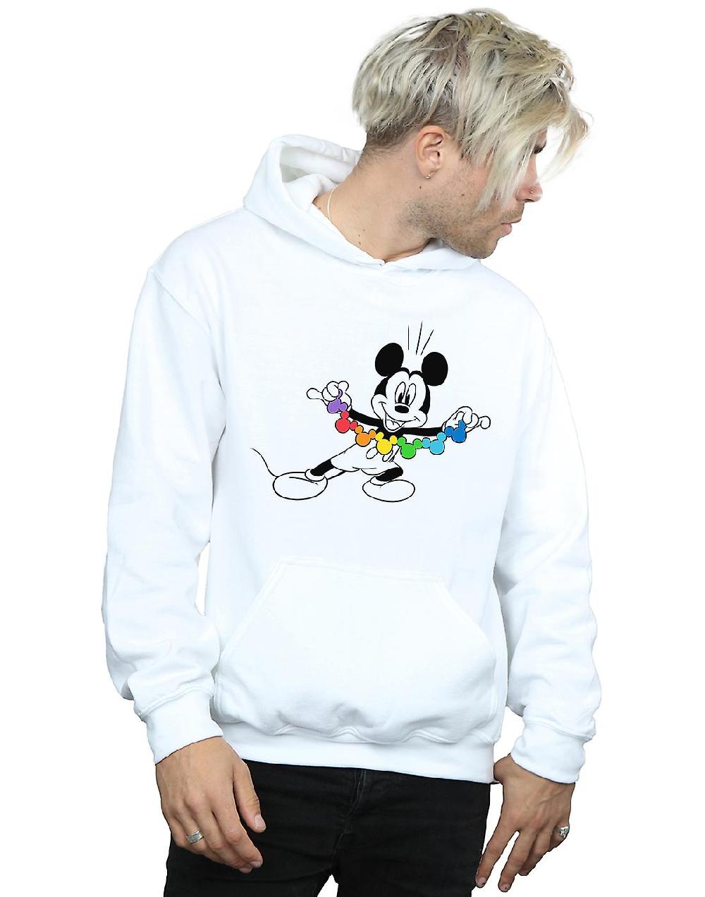 Felpa con cappuccio Disney Uomo Topolino Arcobaleno Grandi sconti