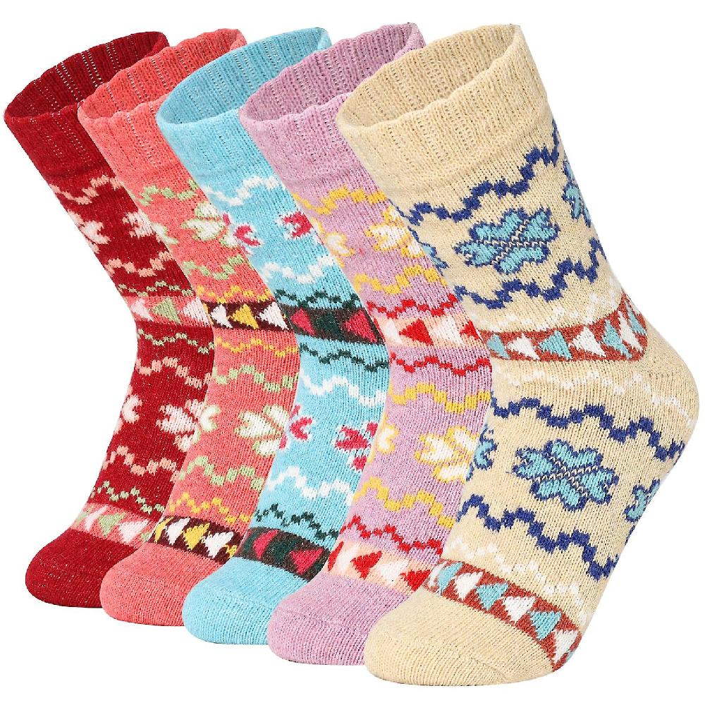 Thermal Socks Women Nordic Socks thick Winter Warm Wool Socks for Ladies 5 Pairs Size 4-8 Comprane uno, ottenene uno gratis
