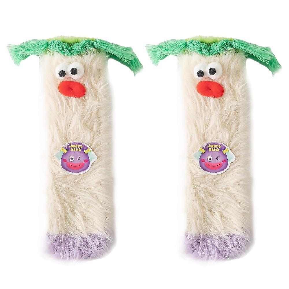 Women Socks Fluffy Cartoon Monster Socks Coral Velvet 3D Plush Quirky Socks Winter Warm Fuzzy Cozy Socks Christmas Gifts Slippers Socks(white) Promozione temporanea