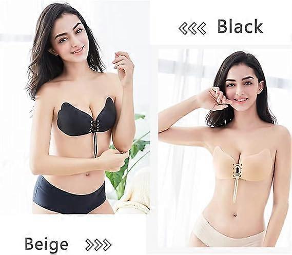 Push Up Bra for Women 2 Pack Invisible Adhesive Strapless Backless Bra Stick on Bra with Drawstring for Everyday Wearing Party WeddingB Only for today