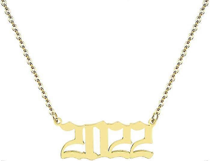 Stainless Steel Birth Year Number Pendant Necklace For Women 1980-2022 2022-Product code 50948 Esporta salva