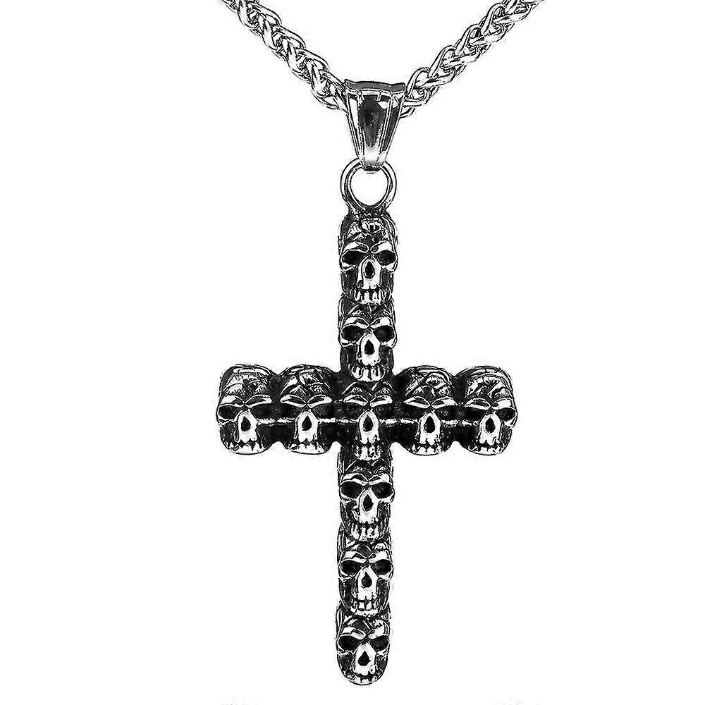 Vintage Punk Skull Cross Pendant Charm Men S Necklace Fashion Christmas Valentine S Day Gift Protector Jewelry Accessories Product code 37363 Italy