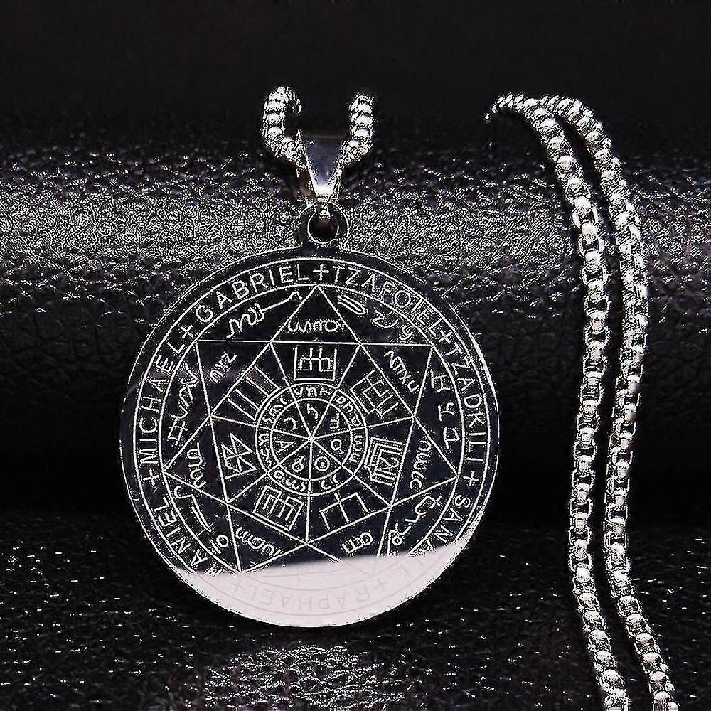 Sette Arcangeli Amuleto Collane In Acciaio Inox Uomo Sigillo Di Salomone Talismano Collana Protezione J cuo 50cm O GD-Codice prodotto 55026 Nuovo