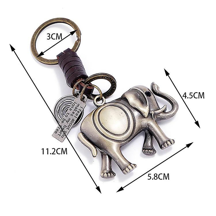 Vintage Bronzo Elefante Fascino Portachiavi Semplice Animale Portachiavi Offerte