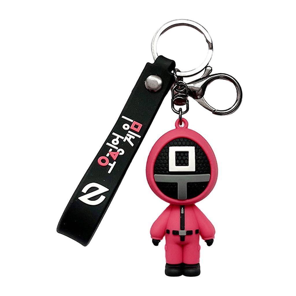 Squid Game Figures Mask Keychain Charms Accessories for Women Square A Grande vendita