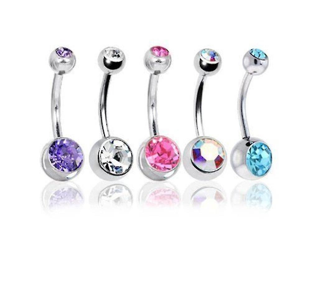 Belly Bars Balls Surgical Steel Belly Button Jewelry Pack of 5 Body Piercing Jewelry Offerta natalizia