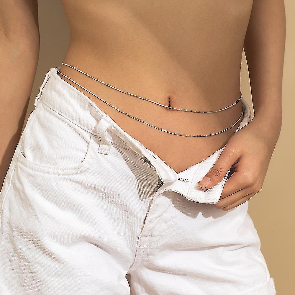Sexy Belly Chain Double Waist Chain Holiday Fashion Body Jewelry For Women Girls Offerta per la Festa della Mamma