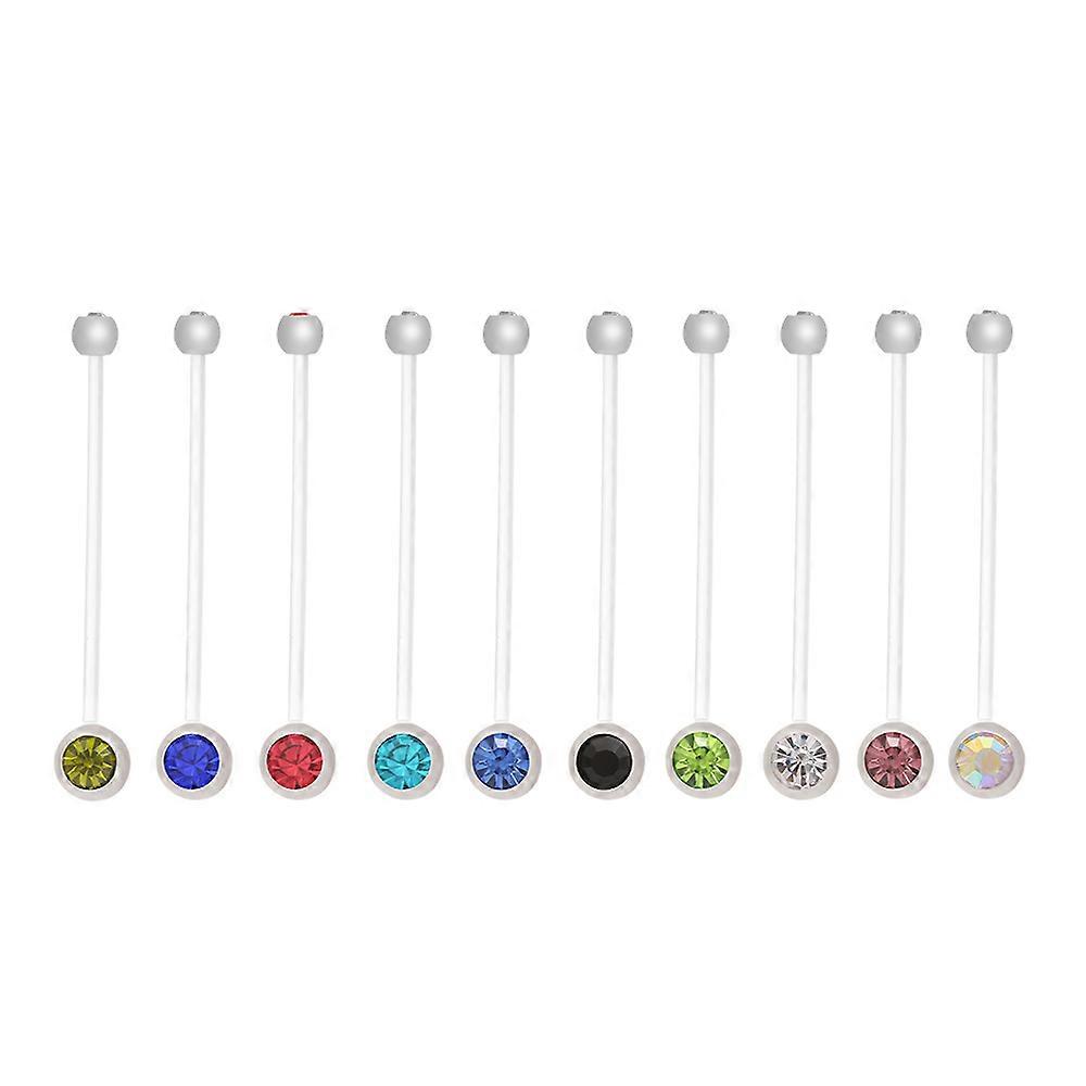 10PCS Navel Belly Button Ring Pregnancy Maternity Flexible Clear Long Belly Button Rings Navel Retainer Body Piercing Offerte stagionali