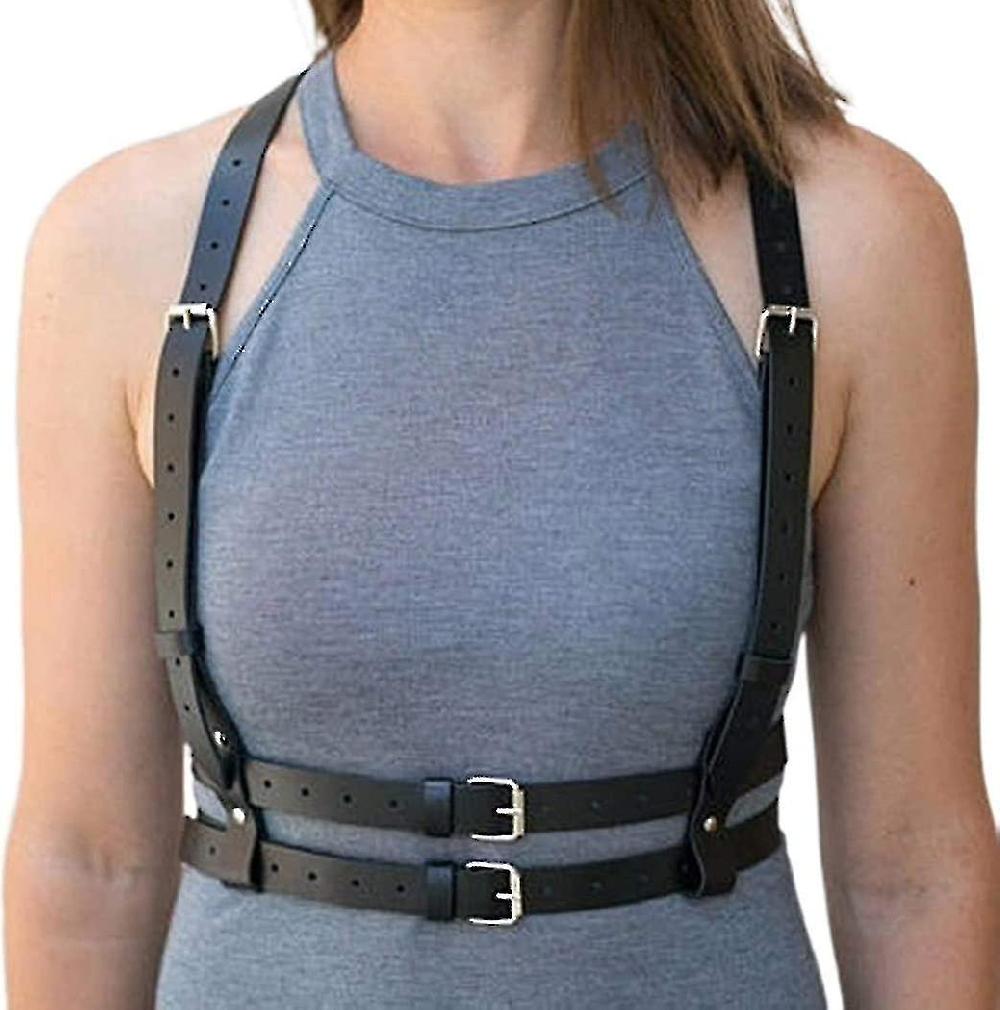 Punk Waist Harness Belt Fashion Body Chain Black Goth Rave Adjustable Body Jewelry Ritorno libero